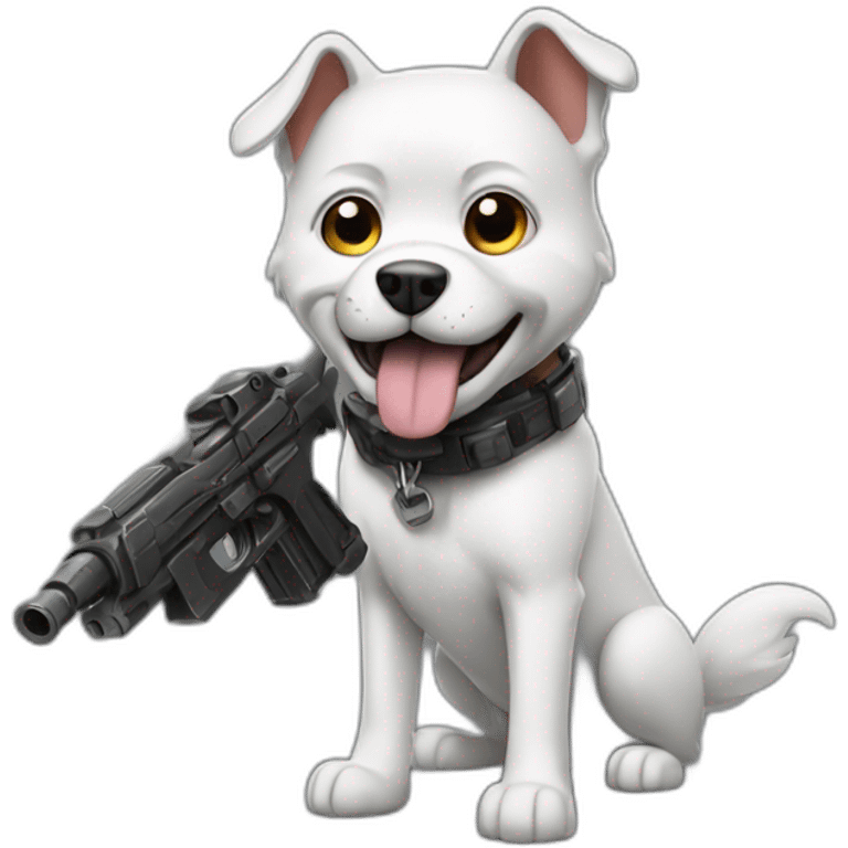 made an action movie dog with guns emoji