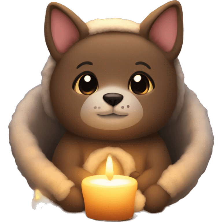 cozy animals by candlelight emoji