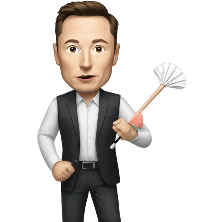 Elon musk playing darts emoji