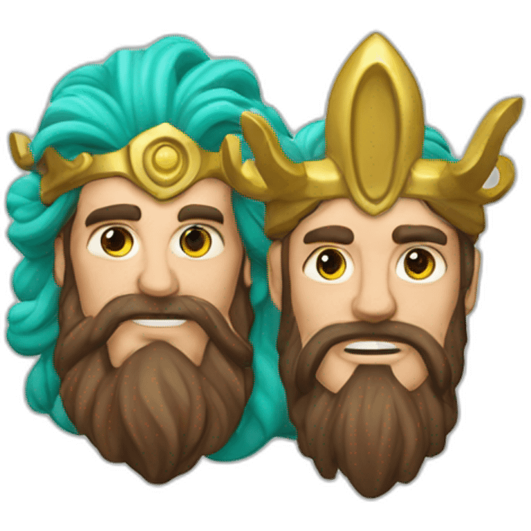 Couple poseidon (trident) et sirène emoji