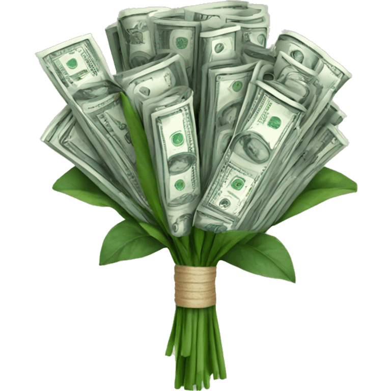 A bouquet of money emoji