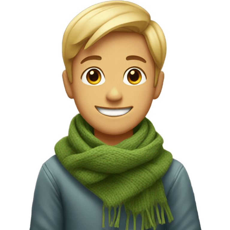 smiling boy in scarf portrait emoji