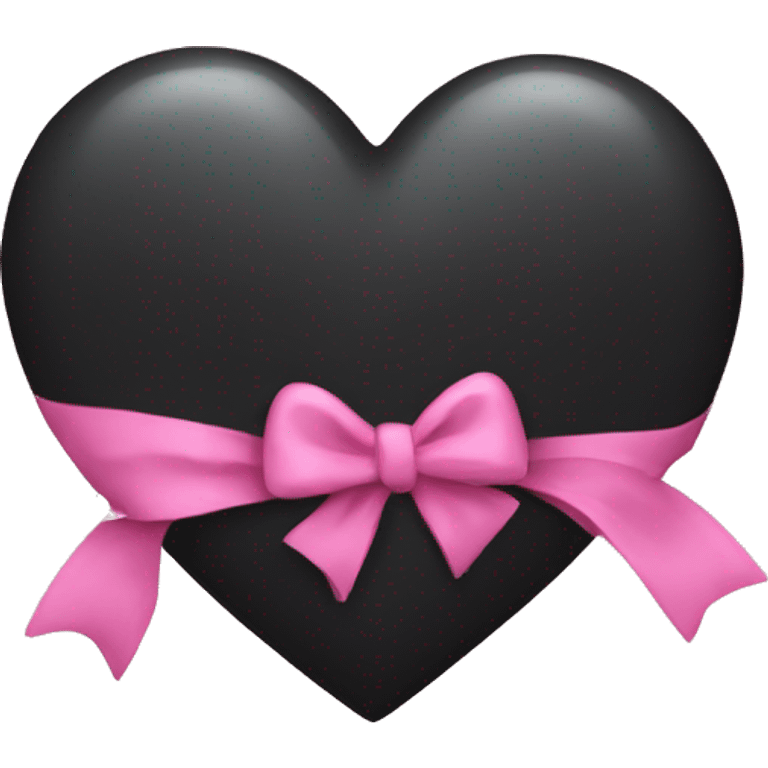 black heart with pink bow emoji