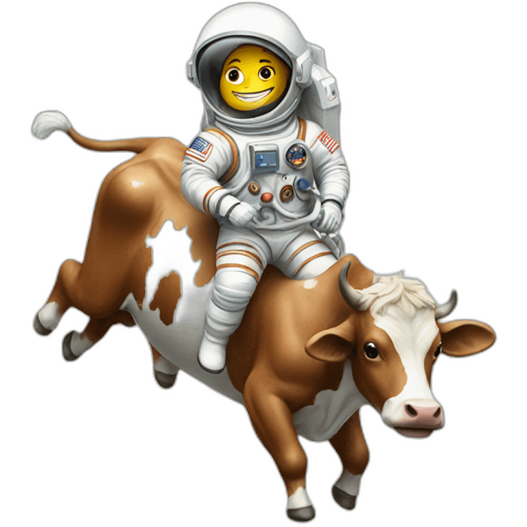 astronaut riding on cow emoji