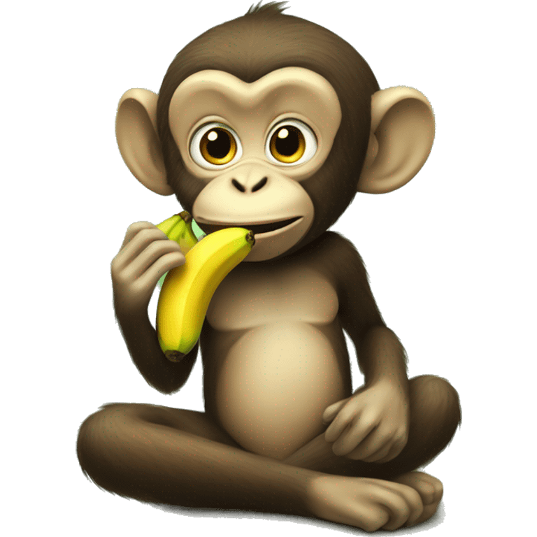 Monkey eating banana emoji