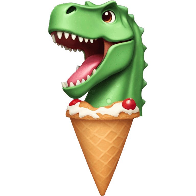 dinosaur with ice cream on head emoji