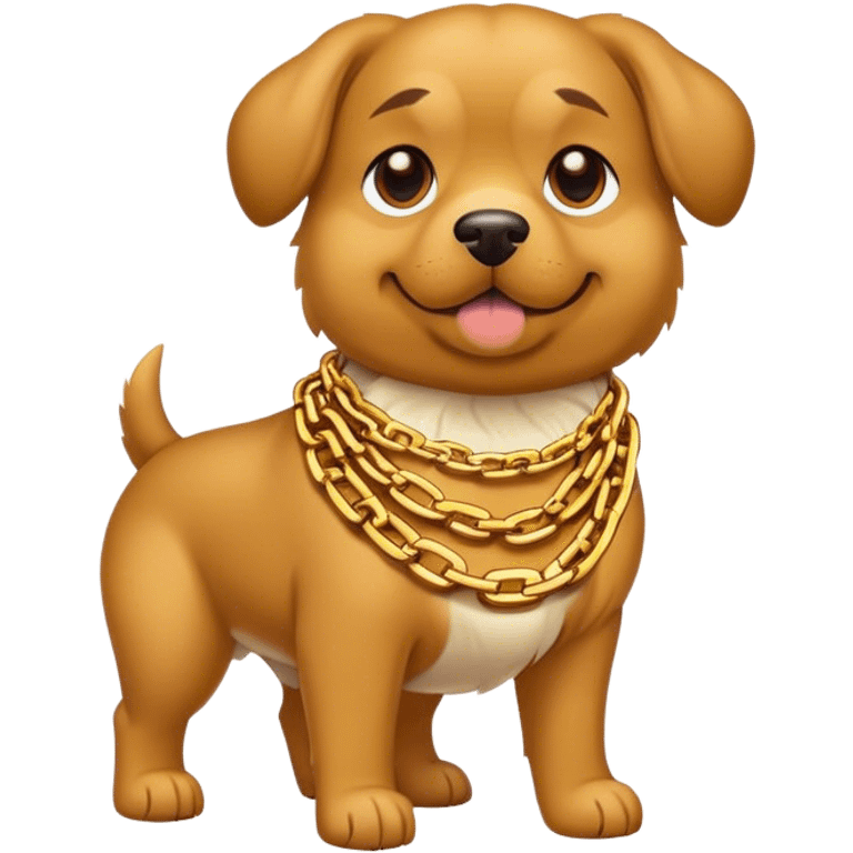 Dog with golden chains emoji