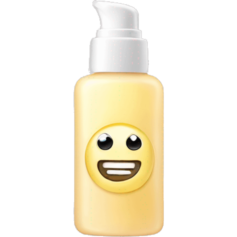 tiny facial exfoliant bottle with label emoji