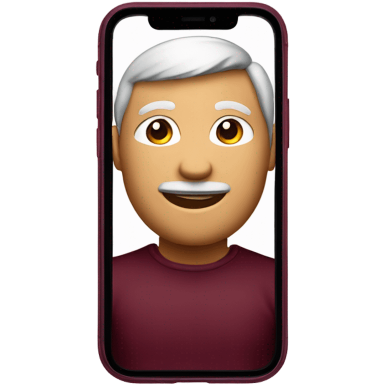 iphone 14 pro with burgundy case emoji