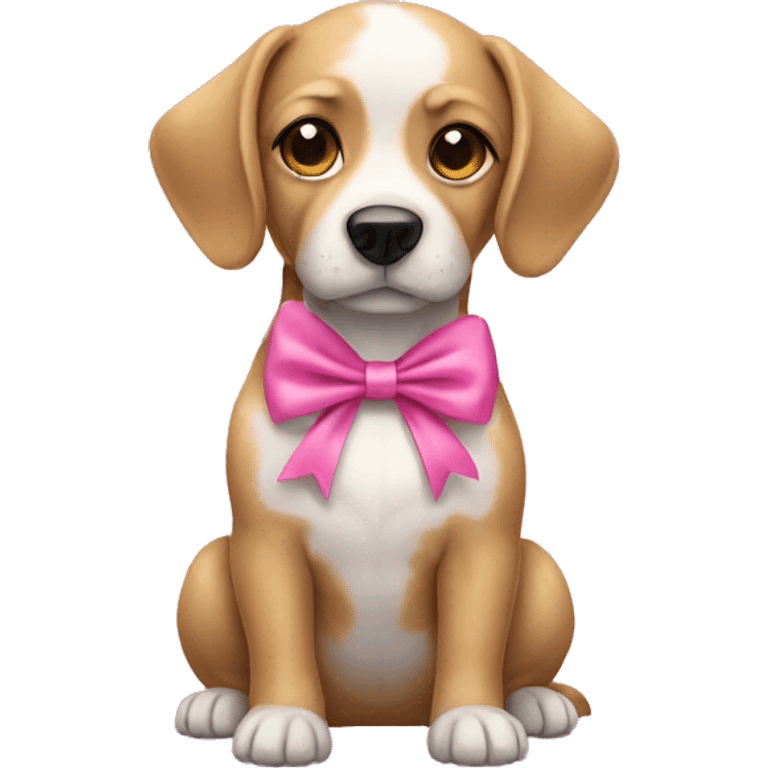 Dog with pink bows  emoji