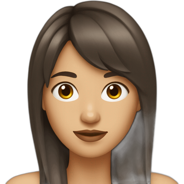 Femme brune frange emoji