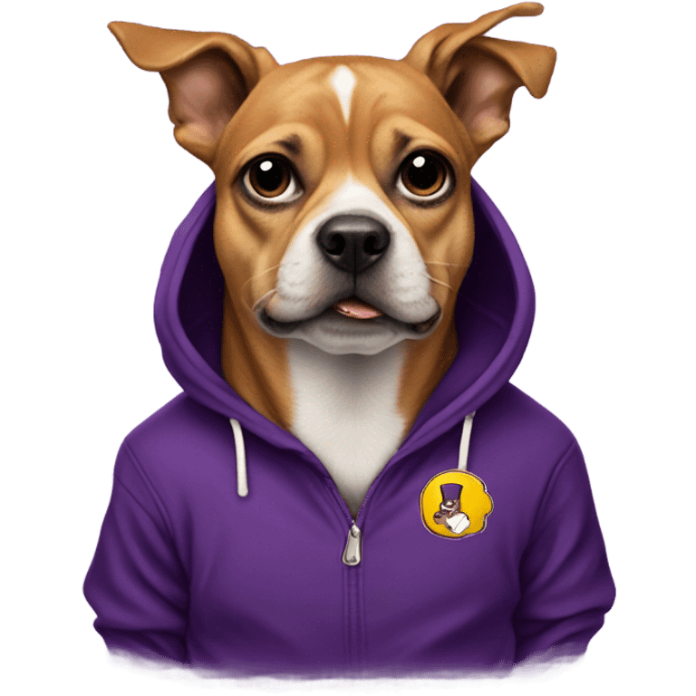 Dog smoking a cigar in an omega psi phi hoodie emoji