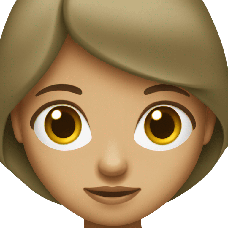 menina olhos verdes ,cabelo marrom,pele bege claro e  cabelo liso. emoji