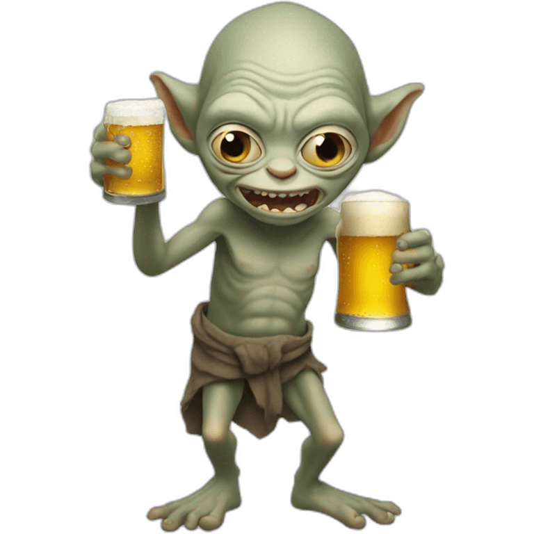 gollum holding beer emoji