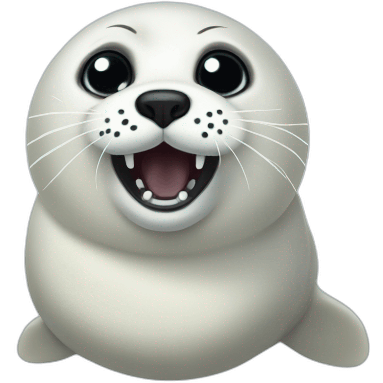 Spooky scary harp seal emoji