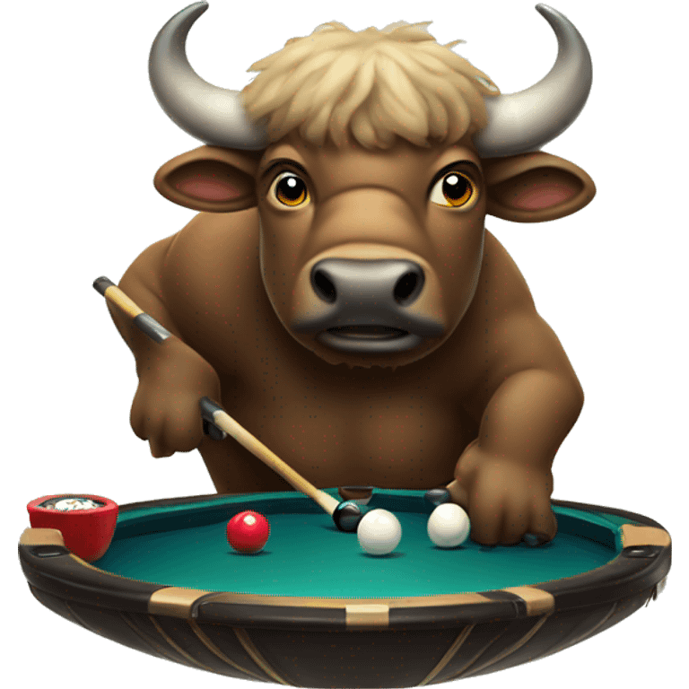 Buffalo playing pool emoji