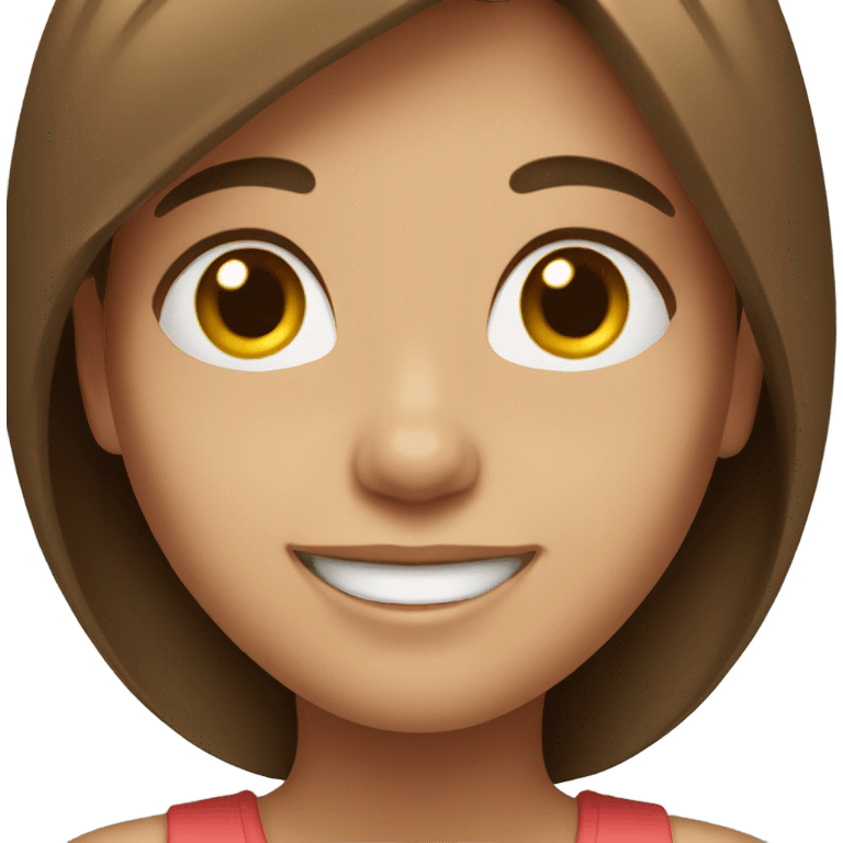 smiling girl with brown hair emoji