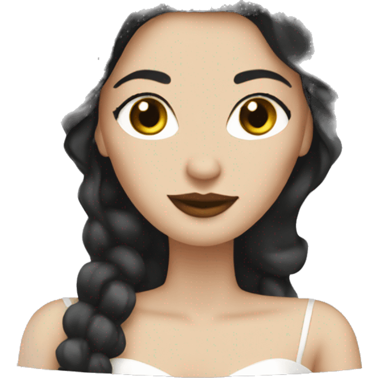 White bride with black veil emoji