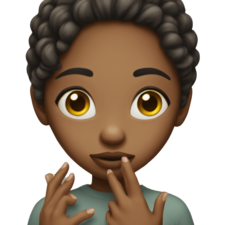 Girl with hands over mouth realistic  emoji