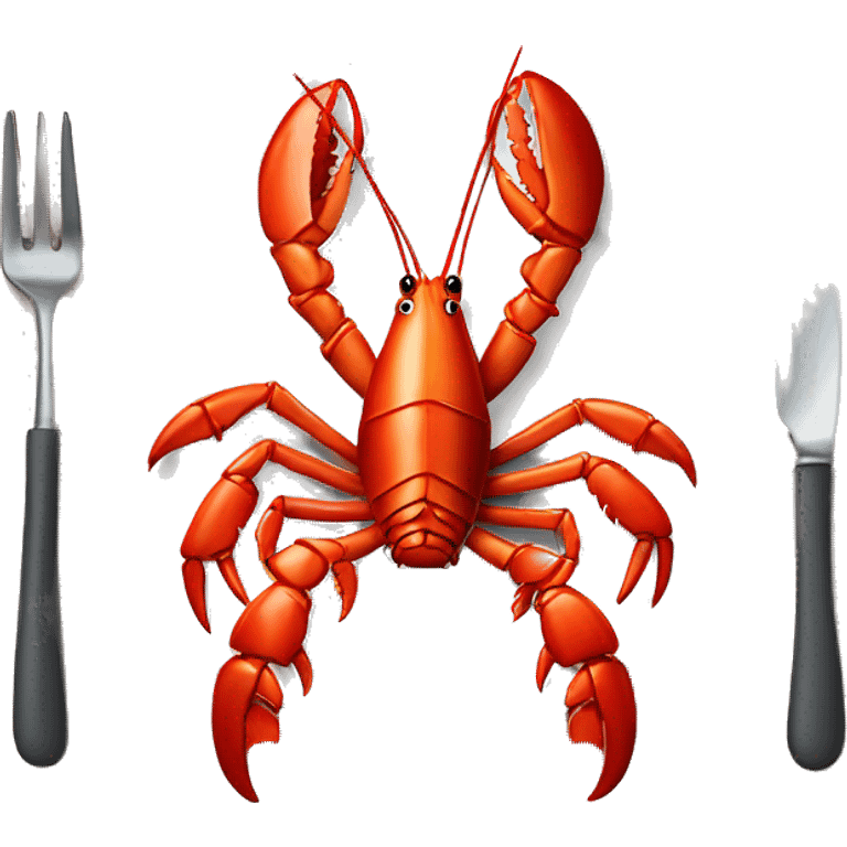 cooked red lobster served on a plate, with a focus on its claws and tail, vibrant and appetizing.” emoji