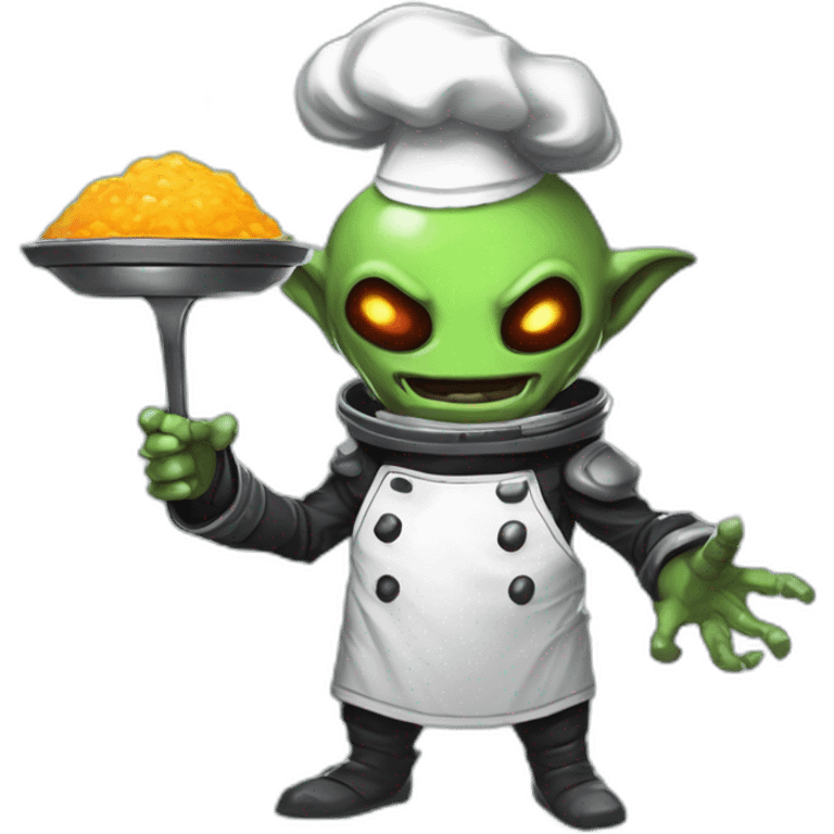 alien chef scifi roguelike rpg style inspired by slay the spire digital art emoji