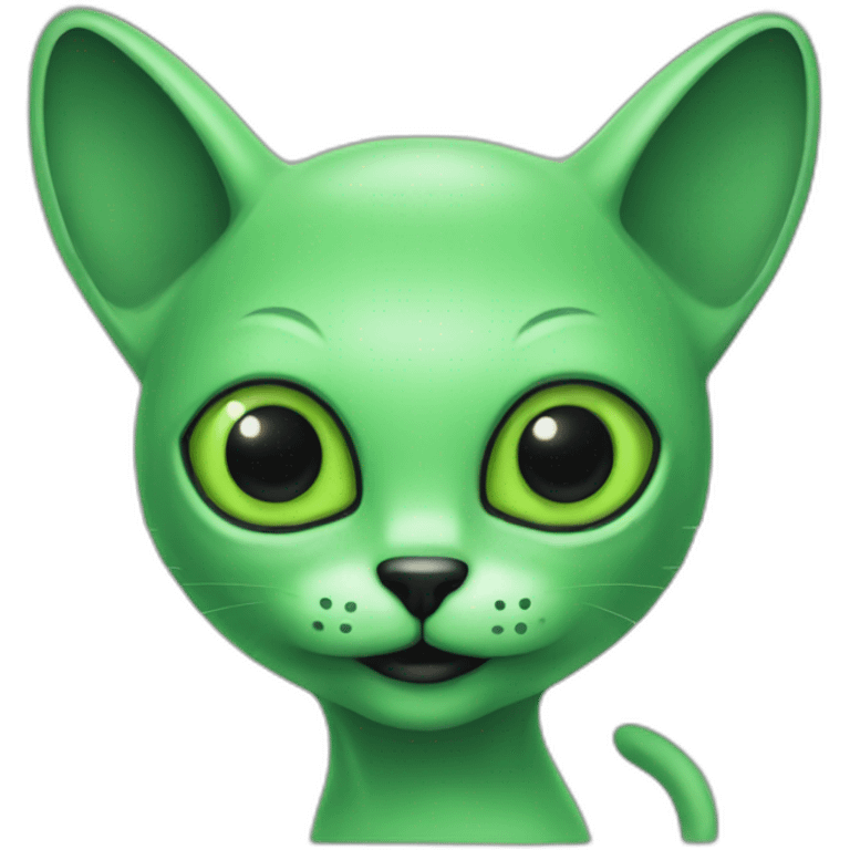 green alien cat black eyes antenna emoji