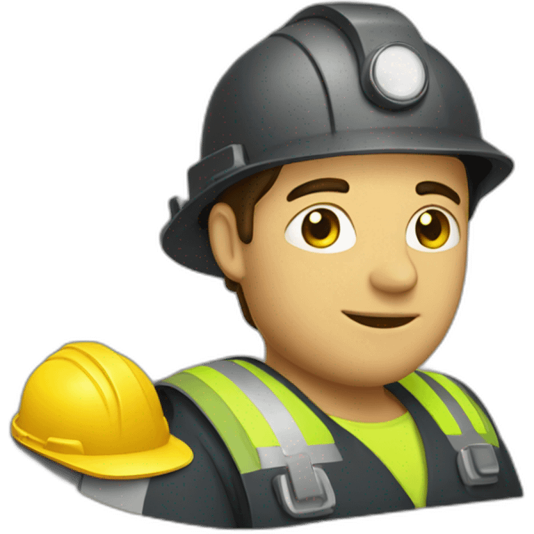 Refinery worker wearing yellow helmet emoji