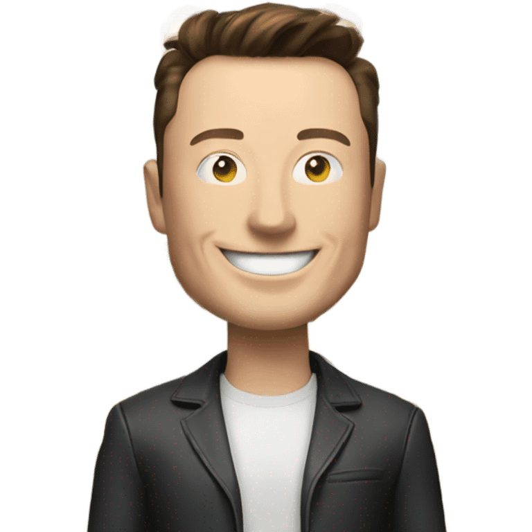 Elon musk half body，smile emoji