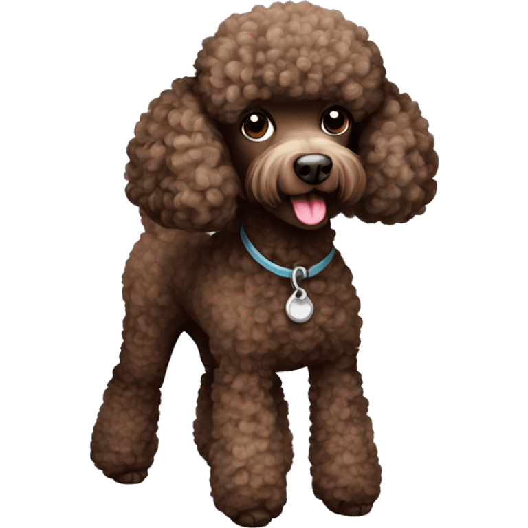 poodle with dark brown fur  emoji