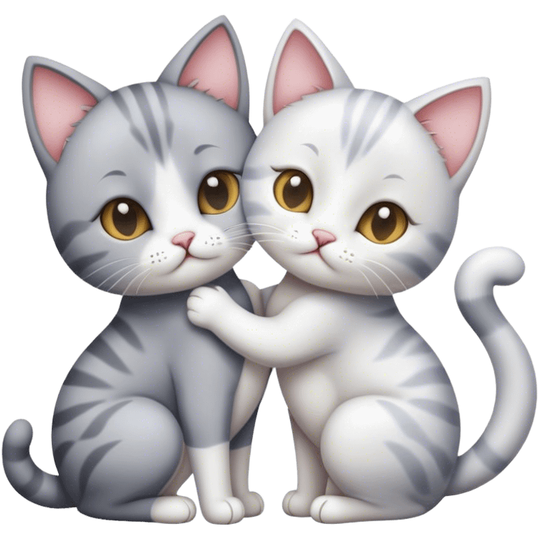 Two cats kissing emoji