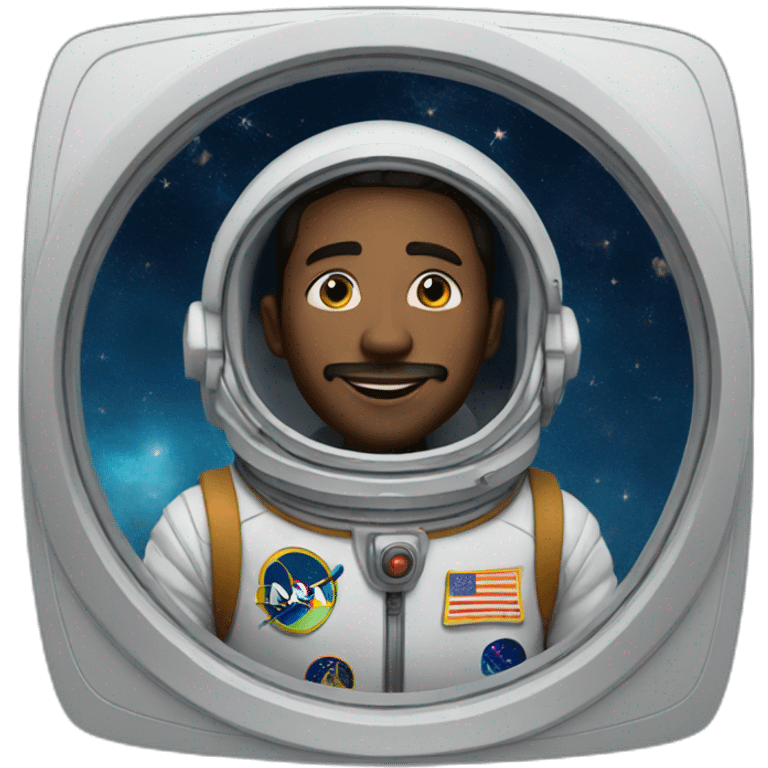 Man dream of traveling to the space emoji