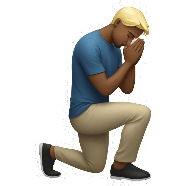 blonde man kneeling praying  emoji