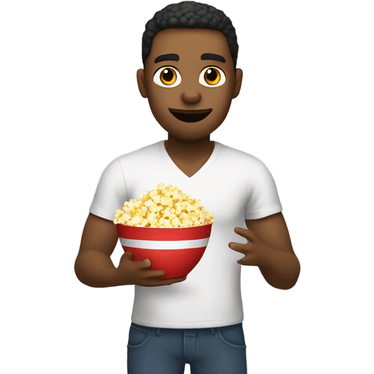 Sigma face holding a popcorn  emoji