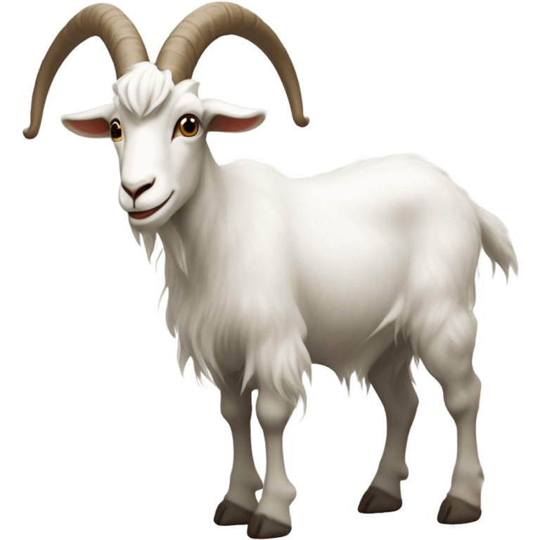 White goat long horns side emoji