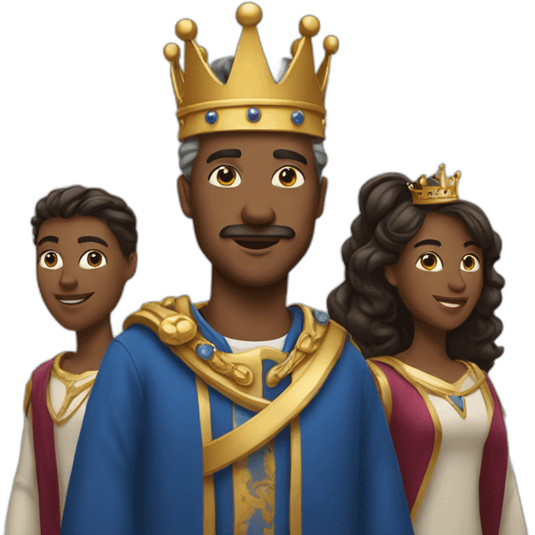 King with four students emoji