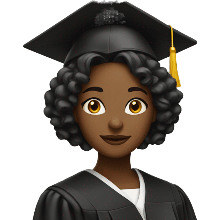 black women with a graduation cap emoji