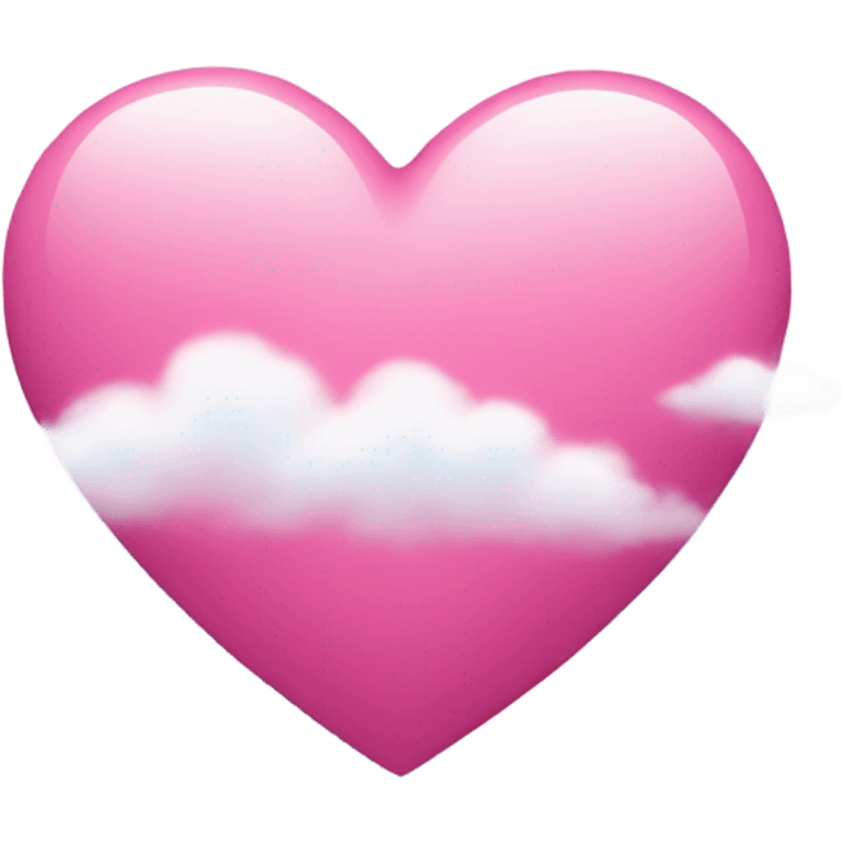 Pink heart with cloud in front of it emoji