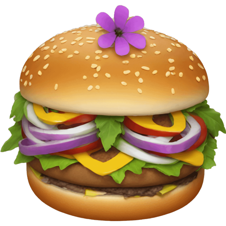 Burger with flowers emoji