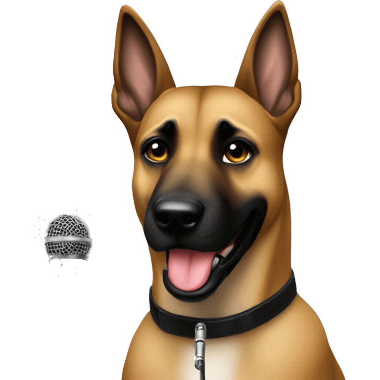 malinois singer with mic emoji