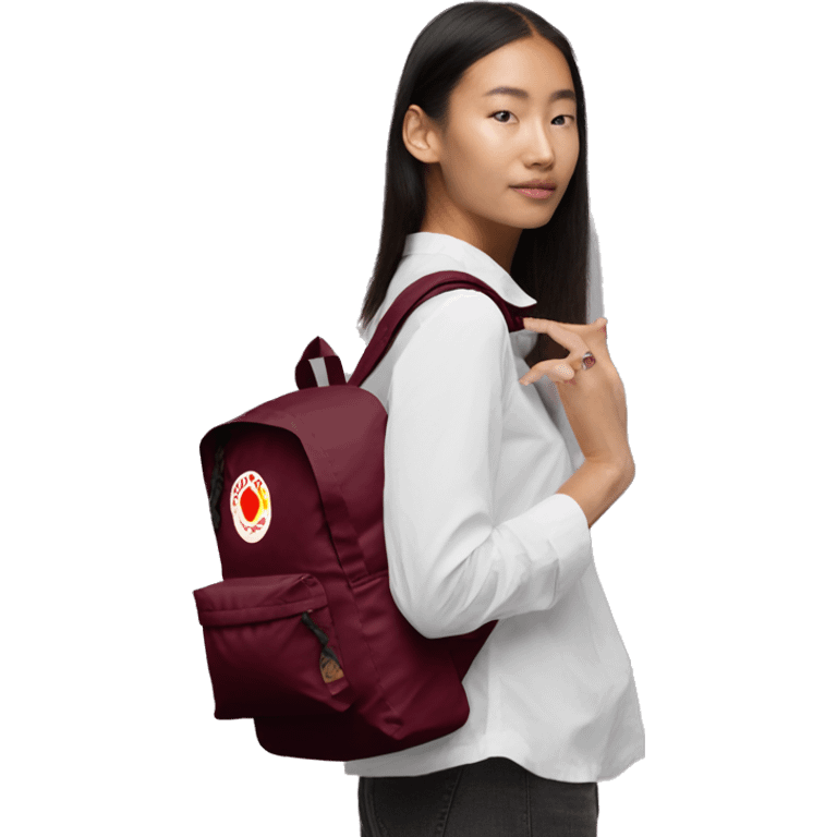 Fjallraven Kanken backpack maroon emoji