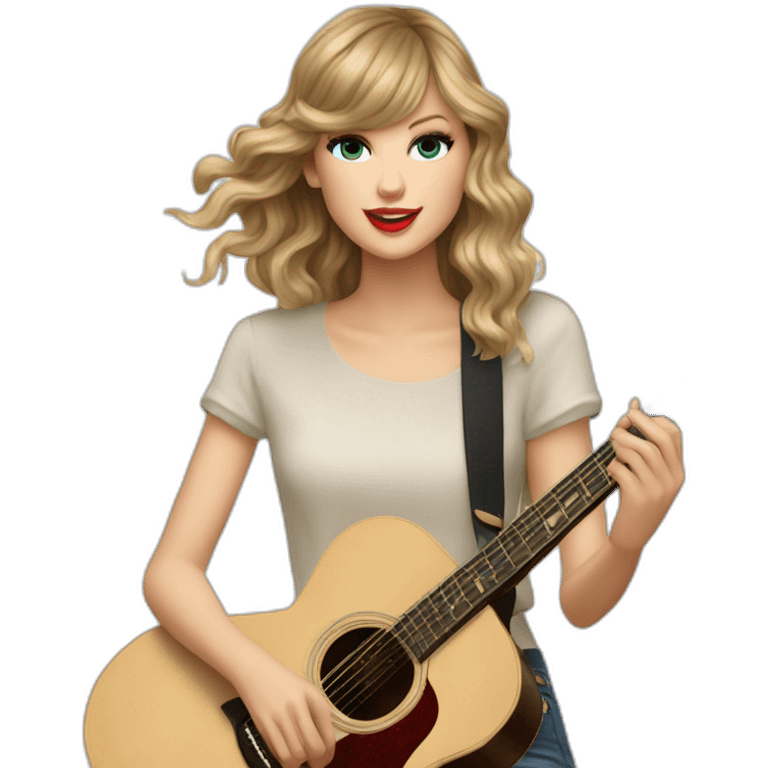 Taylor Swift cantando y con una guitarra  emoji