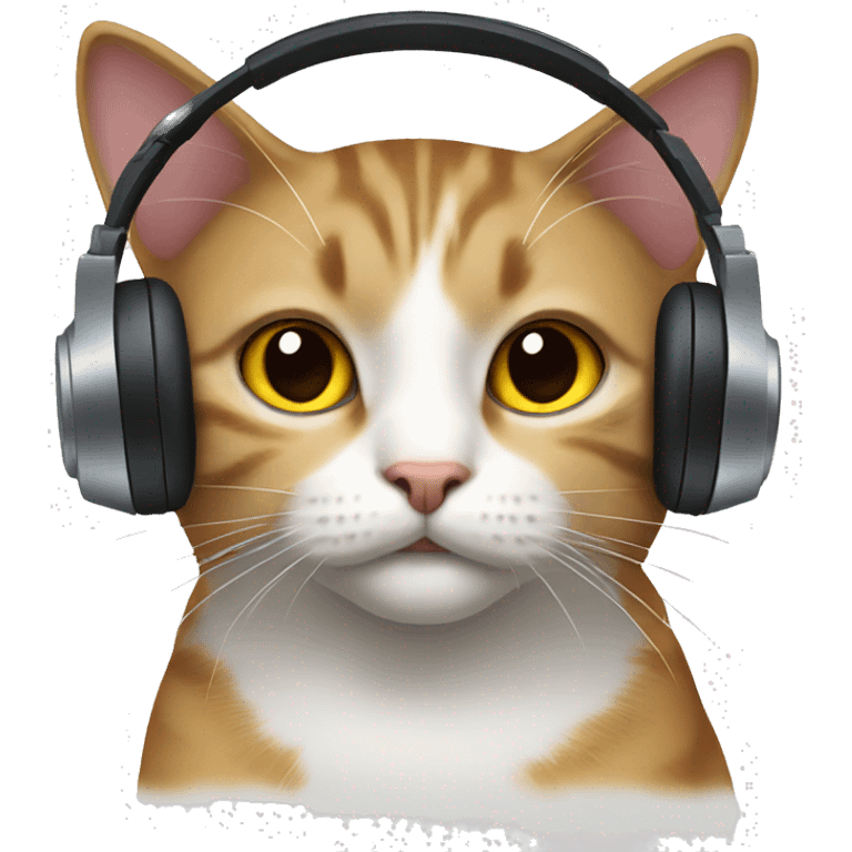 Cat with earphones emoji