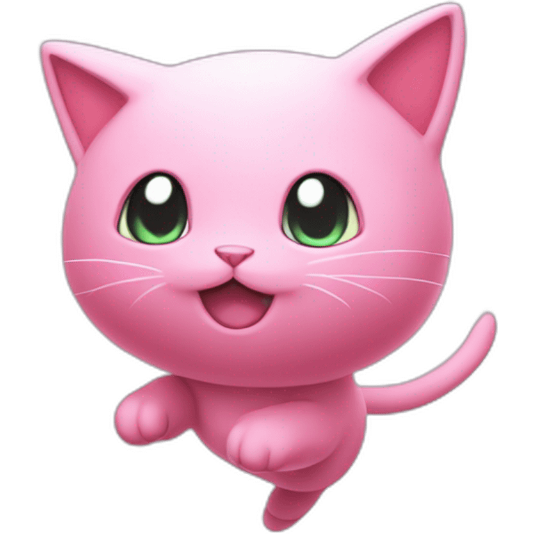 pink mew pokemon levitating emoji