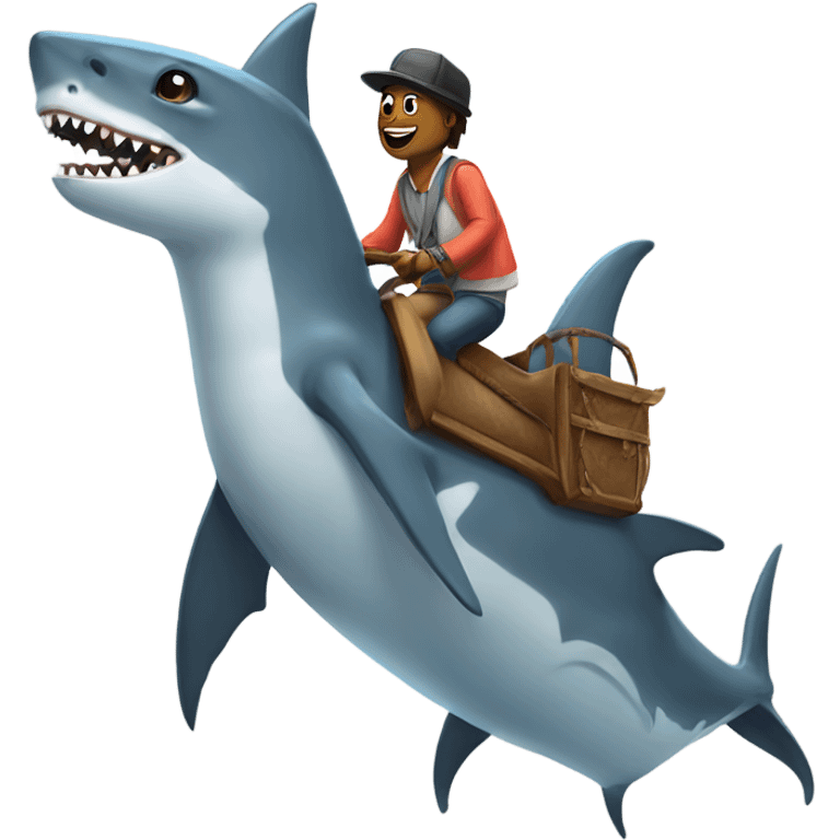 Shark riding llama emoji