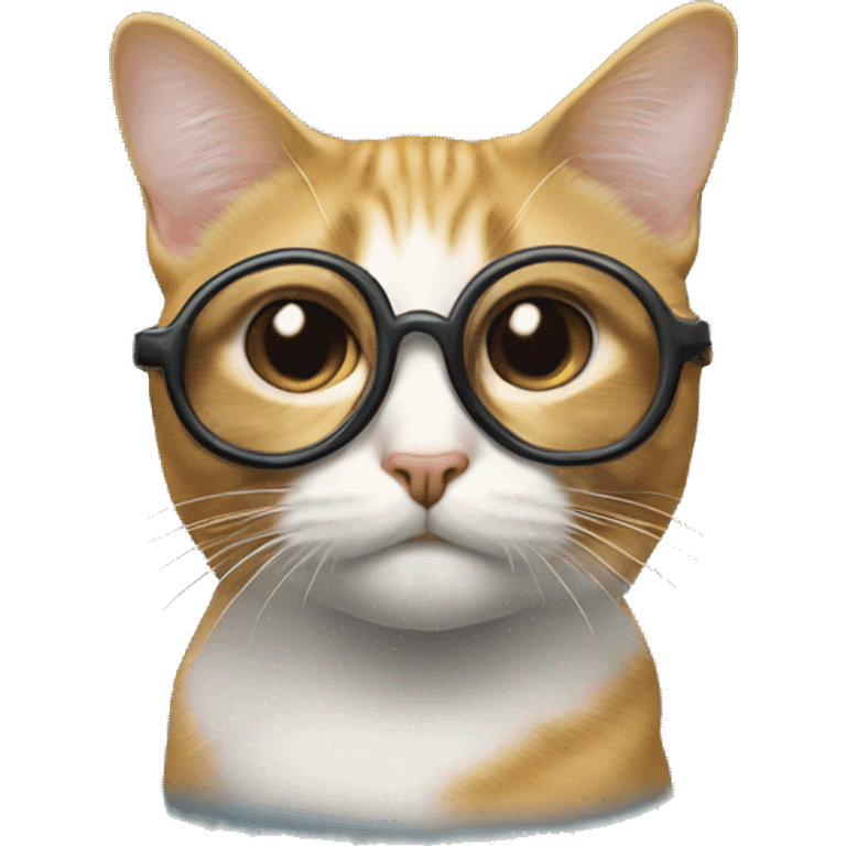 Un chat Schrödinger avec des lunettes emoji