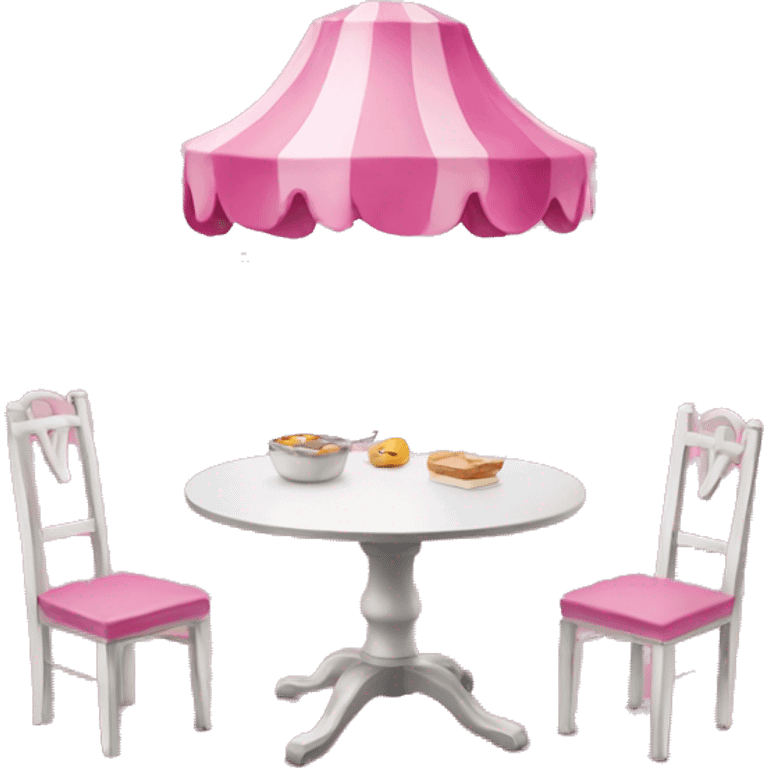 Pink decorated table and chair emoji