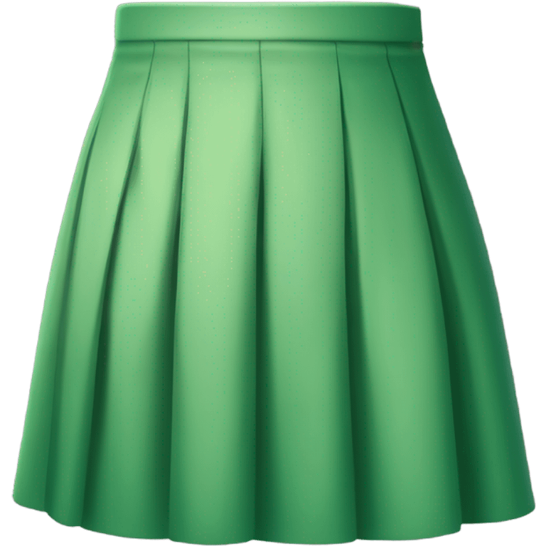 Realistic A-line high waisted green pleated mini skirt, isolated emoji