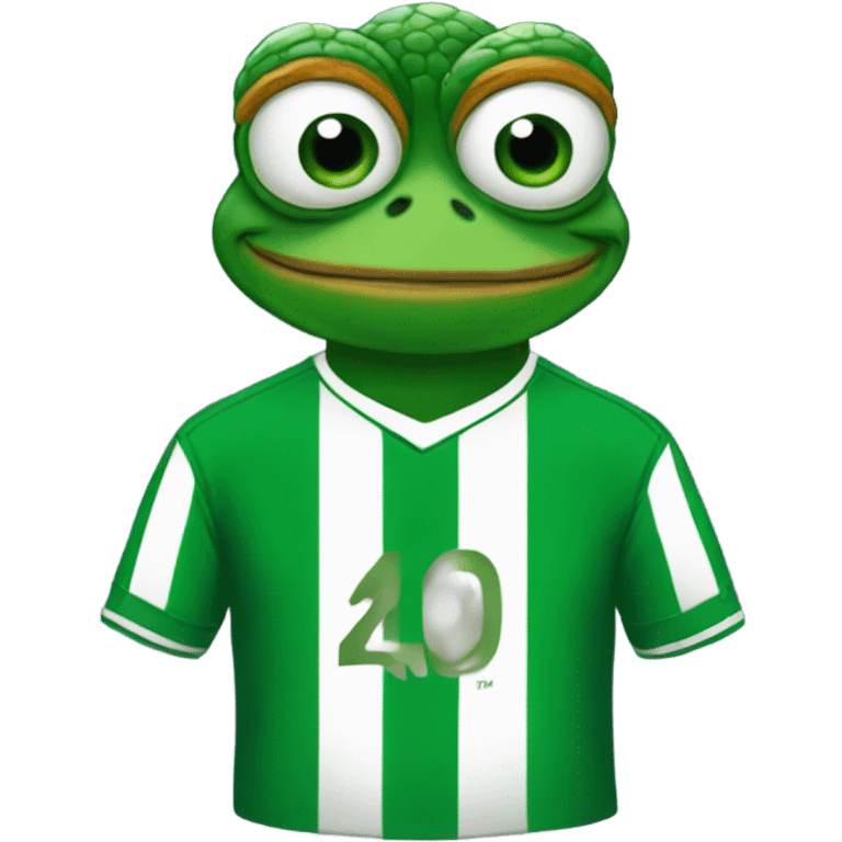 Pepe frog wearing soccer jersey  emoji