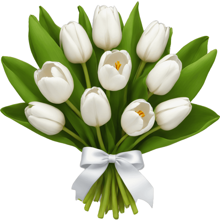 white tulip bouquet  emoji