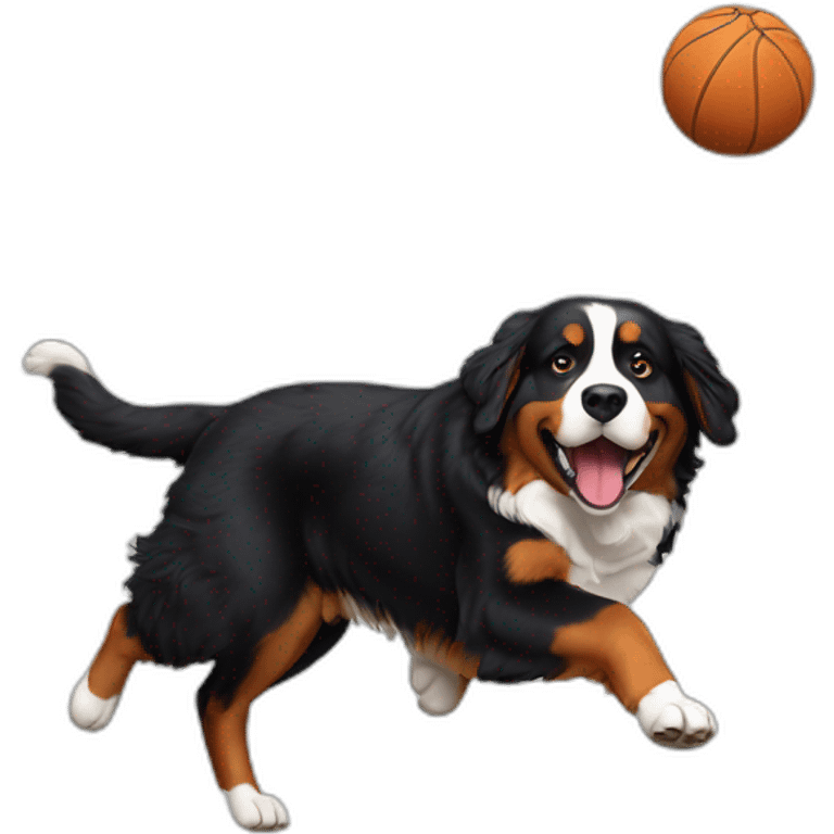 Bernese Mountain Dog catching ball emoji